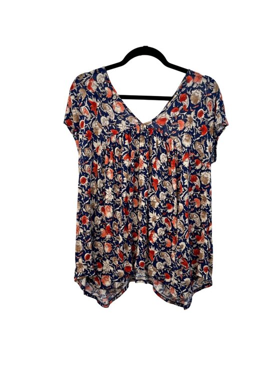 Lucky Brand Tops - Lucky Brand Womens L Floral V Neck Boho Blouse Soft Lightweight Used